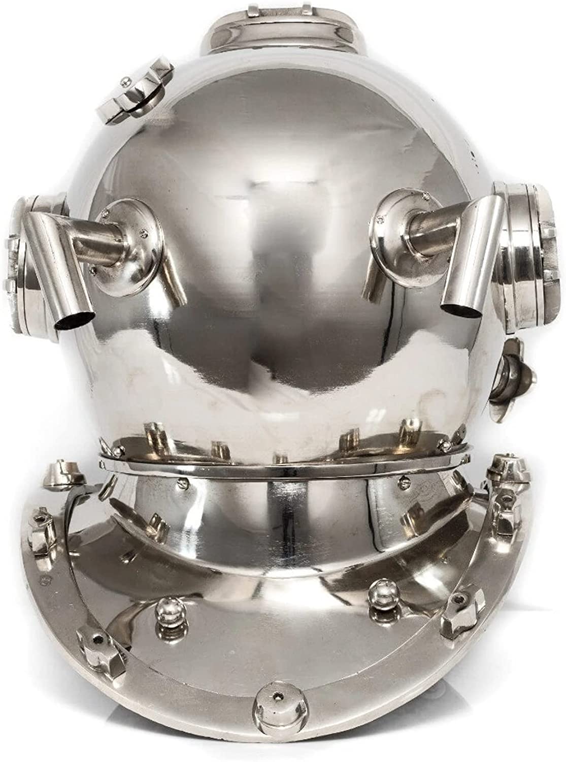 Silver Antique Vintage Diving Helmet Heavy Metal Divers Helmet Antique Scuba Sea Replica Us Navy Mark V - Retro Handicrafts