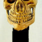 Skull Head Brass Handle Wooden Walking Cane - Retro Handicrafts