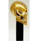 Skull Head Brass Handle Wooden Walking Cane - Retro Handicrafts