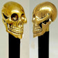 Skull Head Brass Handle Wooden Walking Cane - Retro Handicrafts