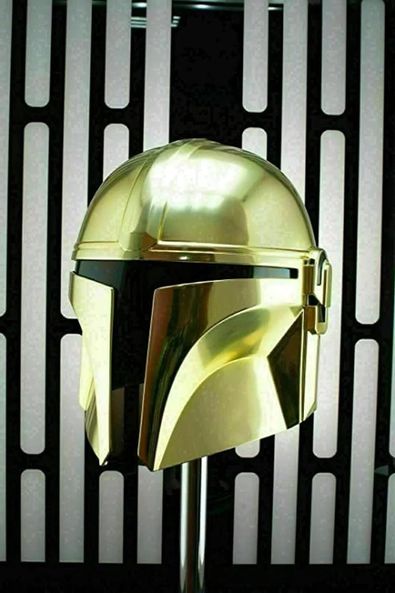 Star Mandalorian Helmet Gold Chrome Boba Fatt Helmet Best Gift - Retro Handicrafts