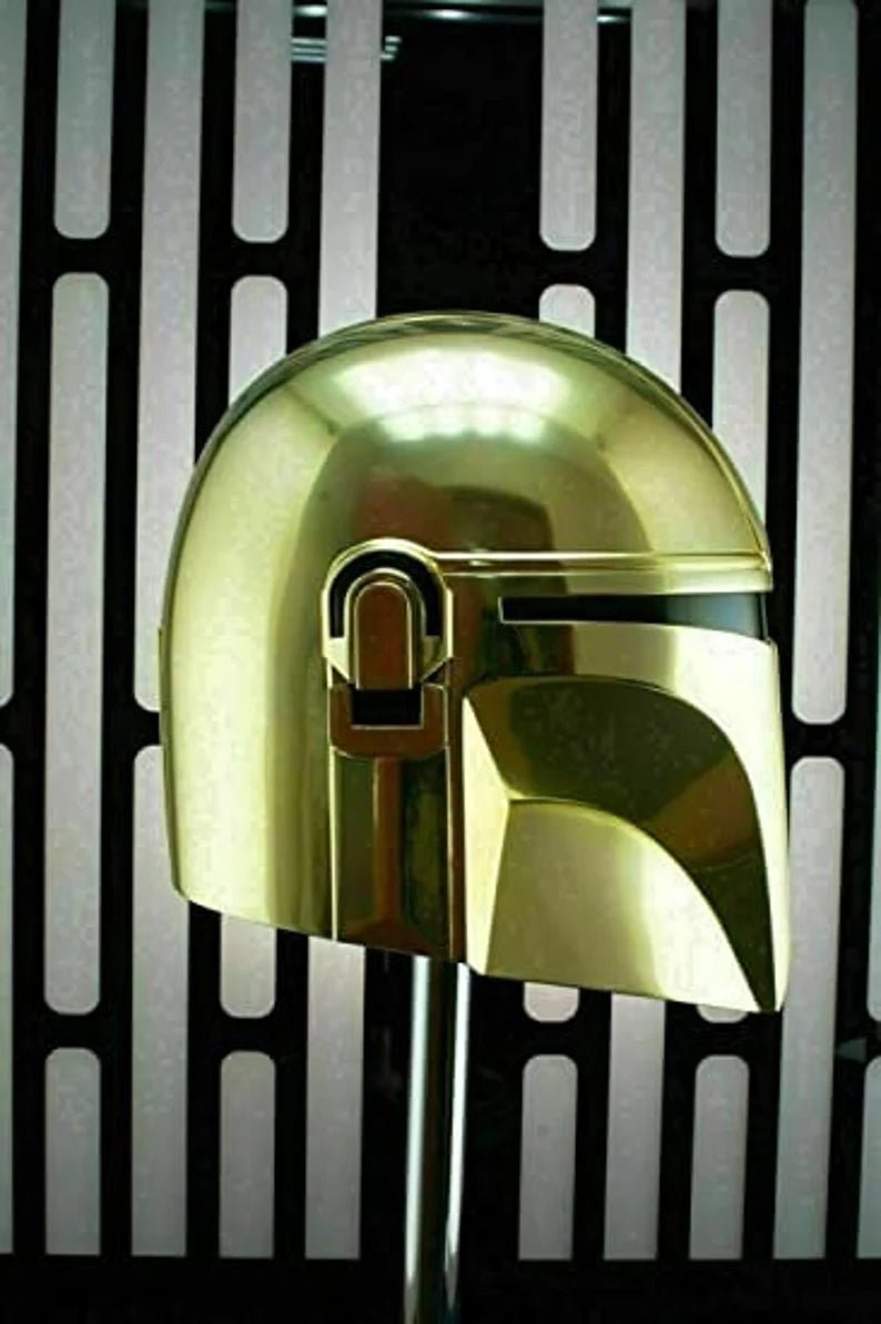 Star Mandalorian Helmet Gold Chrome Boba Fatt Helmet Best Gift - Retro Handicrafts