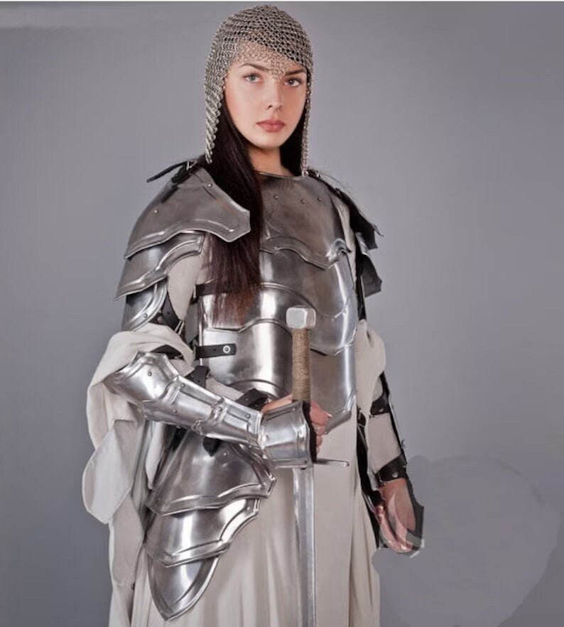 STEEL 18 GAUGE , Medieval Women Body armor, Female knight Suit, Queen Armor Suit, brave lady armor suit, warrior lady armor suit - Retro Handicrafts