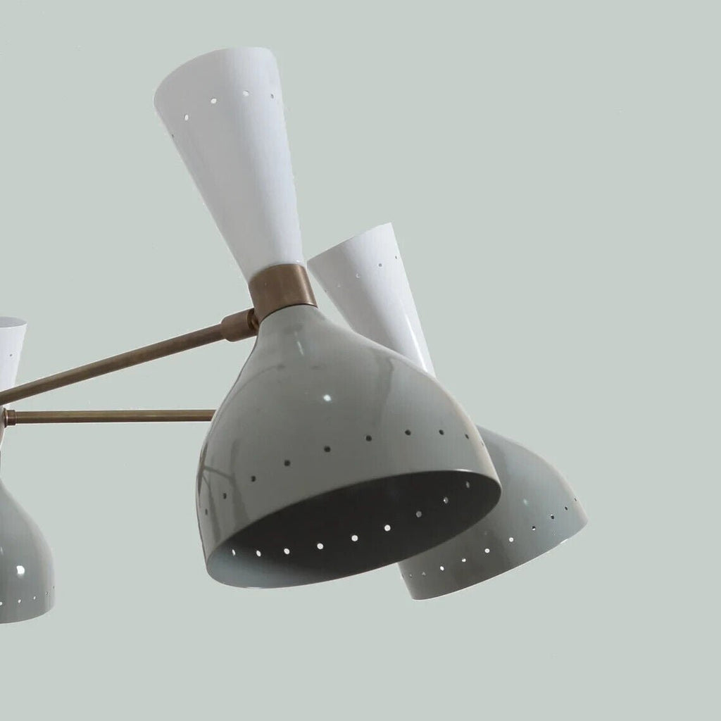 Stilnovo Style 5 Arms Modern Brass Sputnik Chandelier - Retro Handicrafts