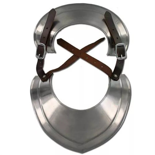 Adjustable Leather Straps on Templar Gorget Neck Plate Armor for Comfortable Fit