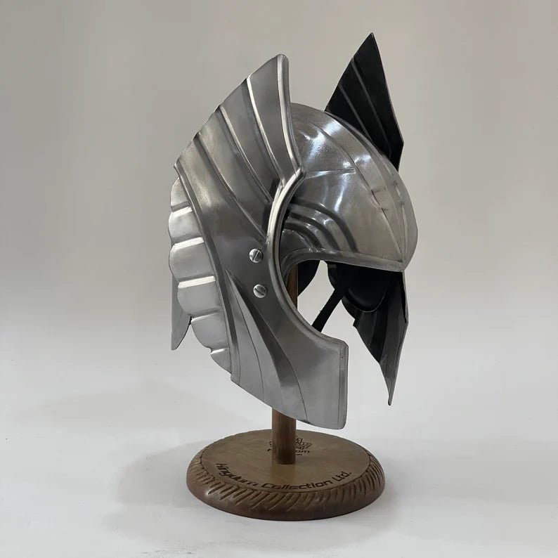 Thor Love and Thunder Movie Helmet 18 Gauge Metal Wing Rotator Thor Helmet with Stand Perfect Gift for Thor Lover - Retro Handicrafts