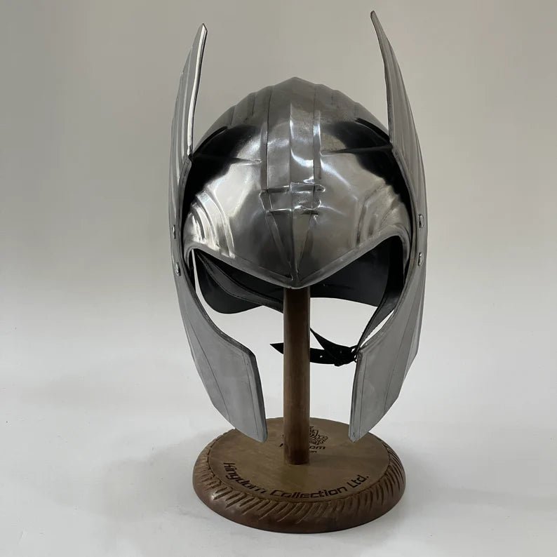 Thor Love and Thunder Movie Helmet 18 Gauge Metal Wing Rotator Thor Helmet with Stand Perfect Gift for Thor Lover - Retro Handicrafts