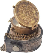 Thoreau's "Go Confidently" quote engraved on brass compass, perfect gift for boys, husbands, and fathers.