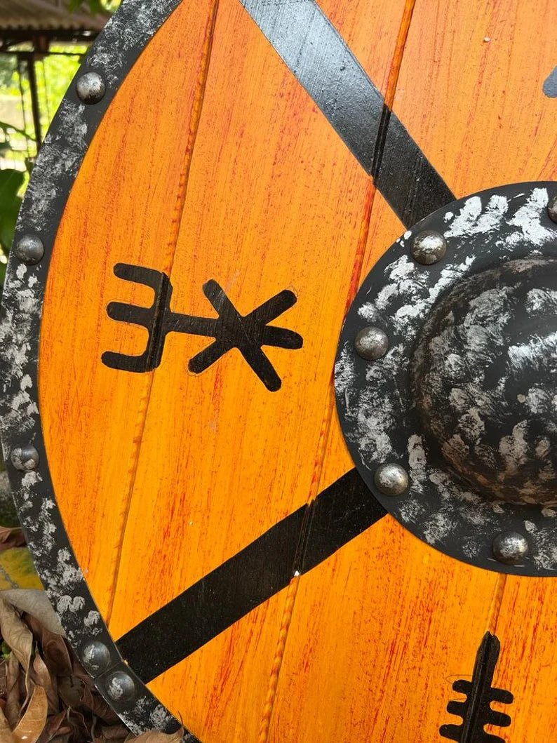 Unique Handmade Medieval Warrior Shield - 24 Inch Wooden Shield for Wall Décor and Gifts