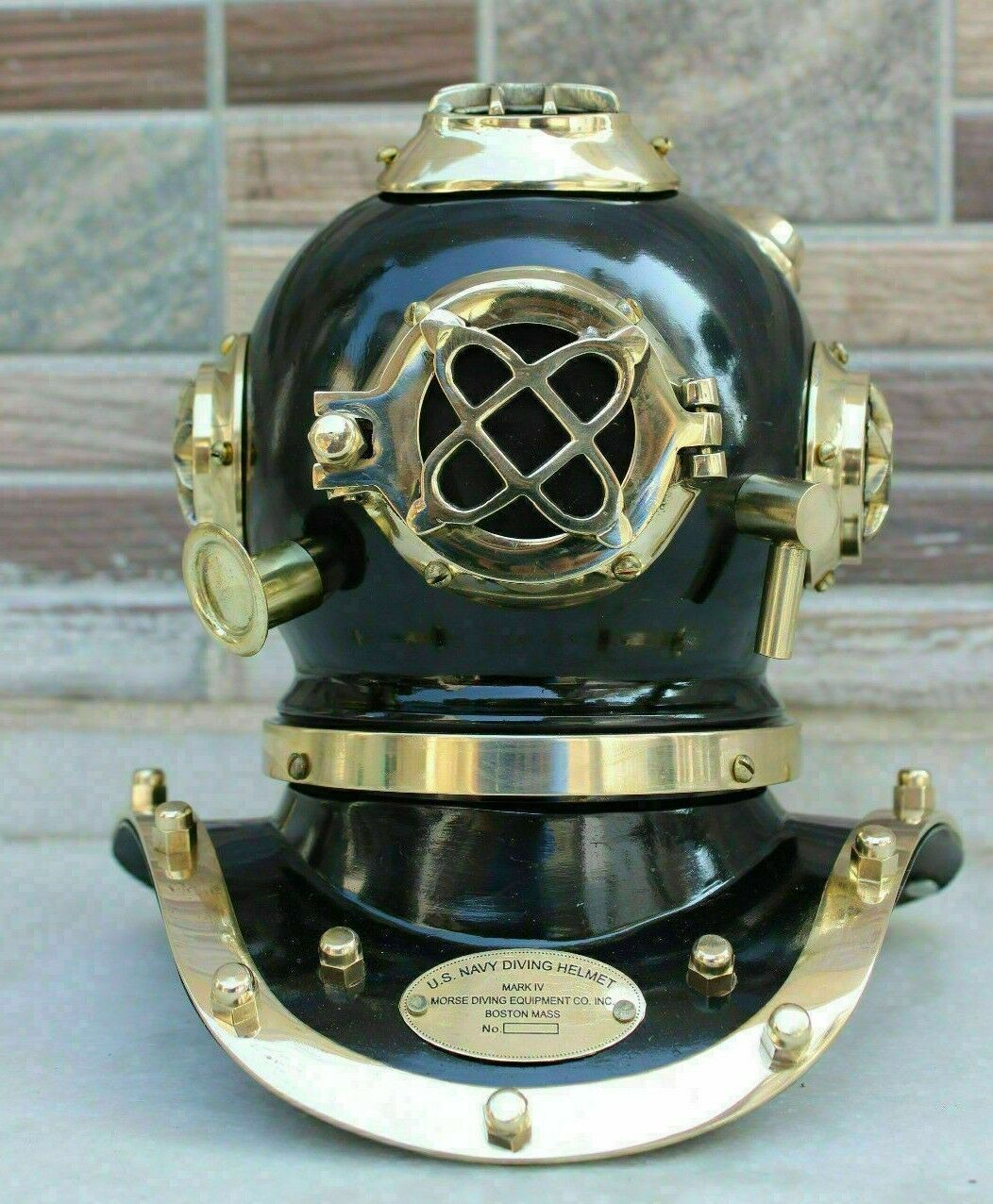 U.S Navy Mark IV Divers Mini Diving Helmet Gift Item Brass Black Finish Scuba - Retro Handicrafts