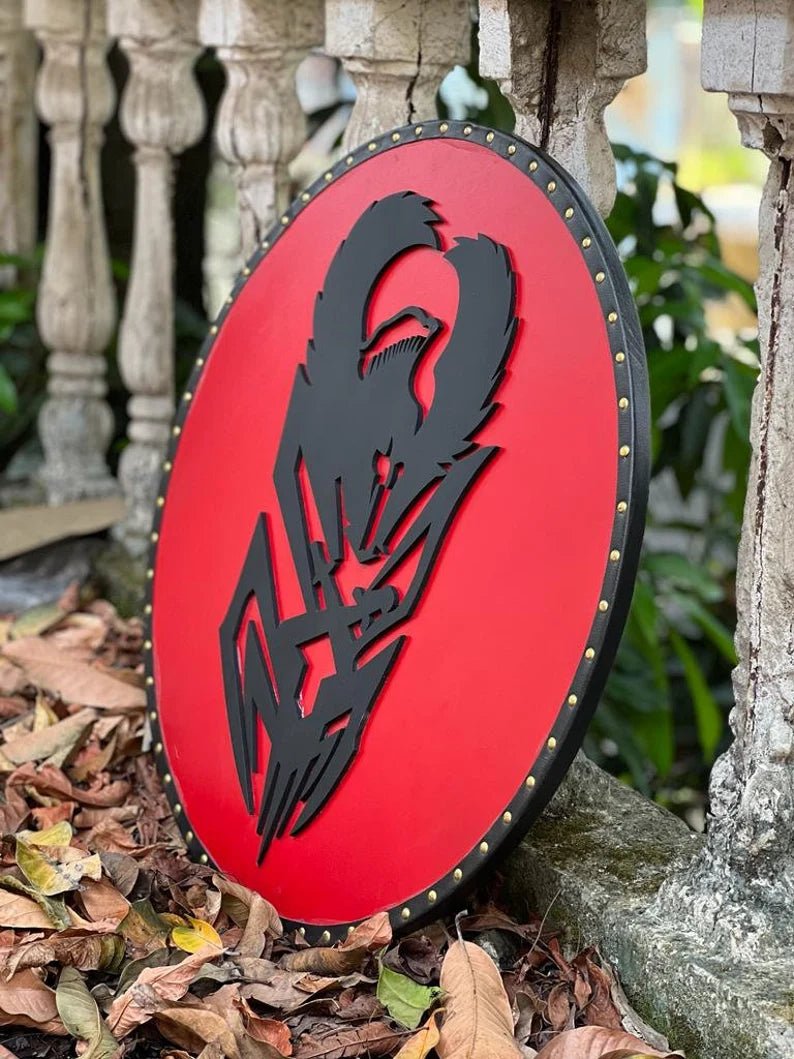 Viking round shield, ideal as a gift for medieval enthusiasts and collectors of Viking history.