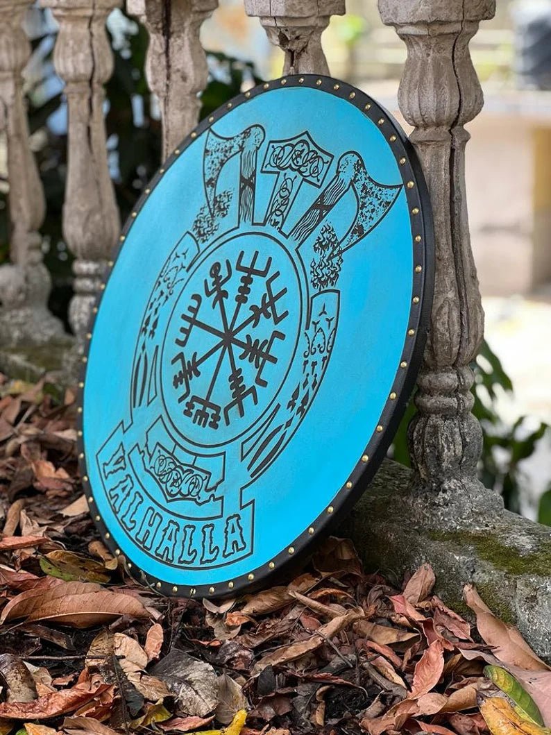 Decorative 24-Inch Viking Shield - Perfect for Cosplay, Gifts, and Home Decor