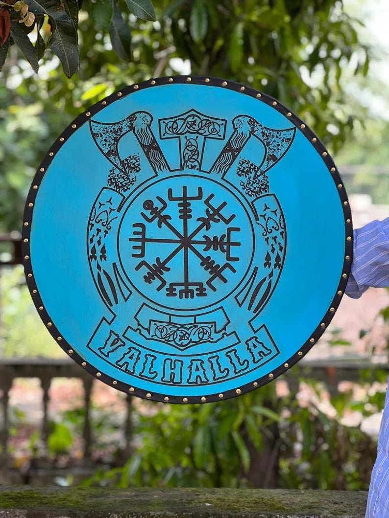 Handmade Viking Shield - Wooden and Mild Steel Armor for Roleplay and Historical Reenactments