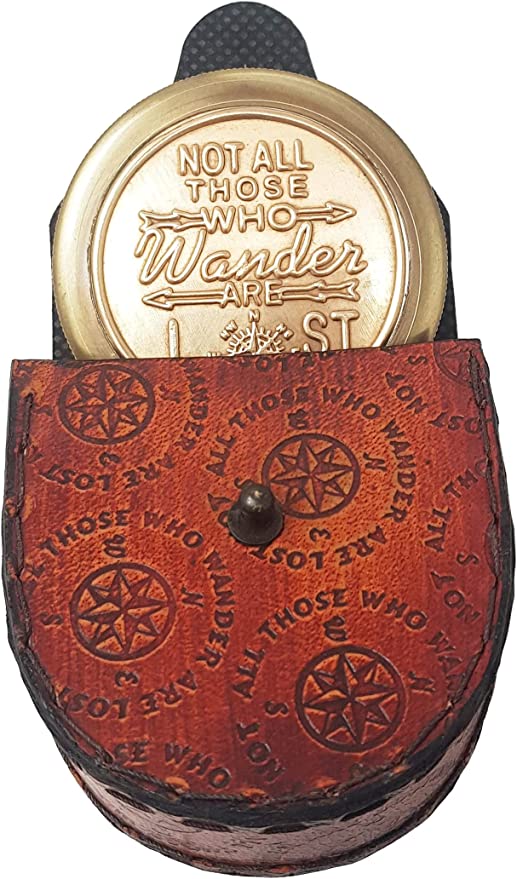 Vintage-style brass compass engraved with Scout Oath, an ideal gift for scouts and adventurers.