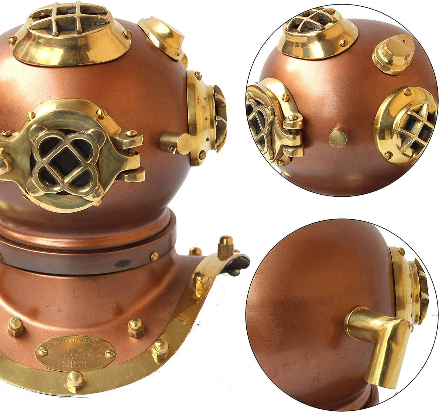 Vintage Handmade Marine Divers Diving Helmet Miniature US Navy Copper Finish - Retro Handicrafts