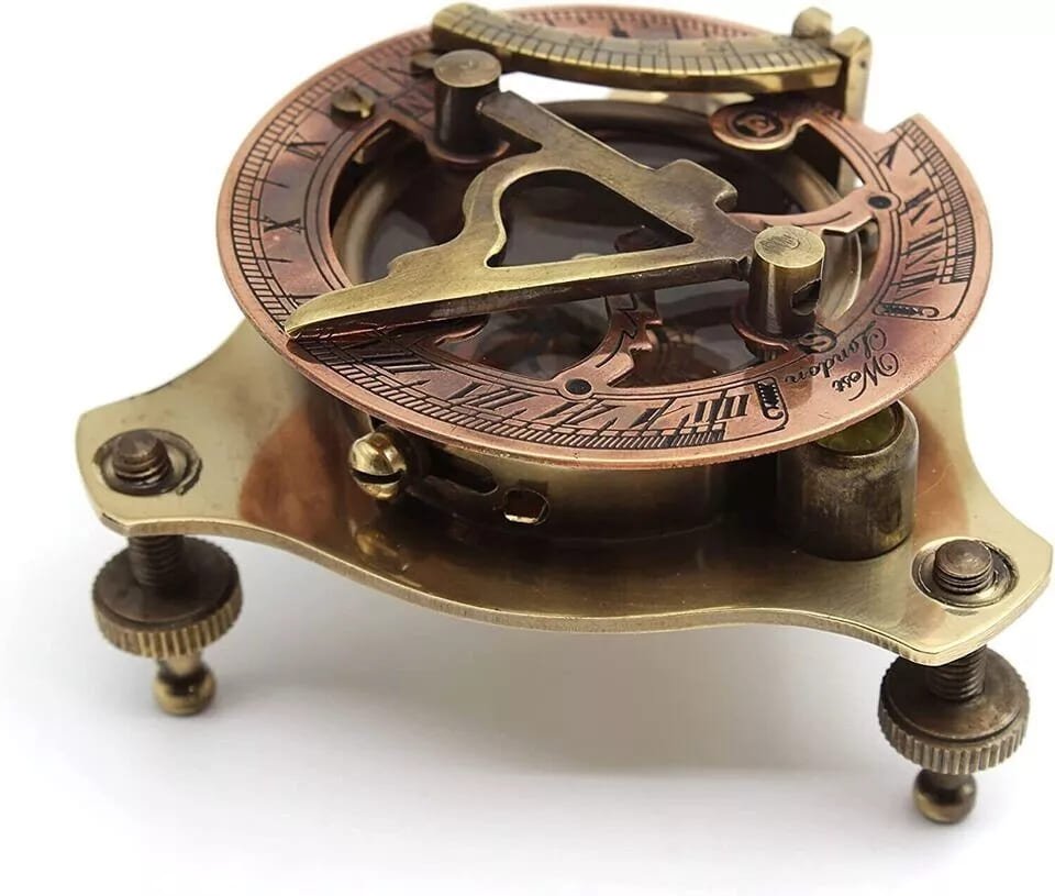 Vintage Marine WEST London Brass Sundial Compass – Nautical Decor - Retro Handicrafts