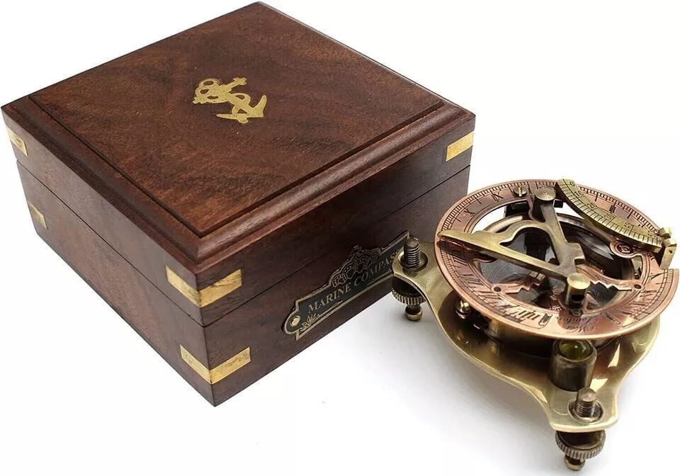 Vintage Marine WEST London Brass Sundial Compass – Nautical Decor - Retro Handicrafts