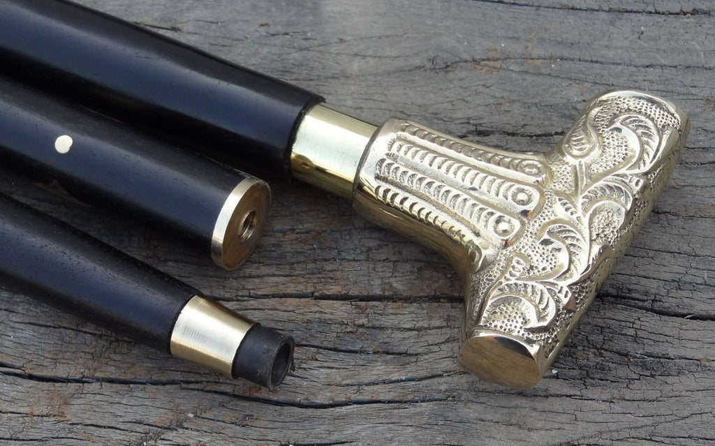 Nautical vintage wooden walking stick with a smooth, rustic finish as shown in the picture.