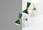 Wall Sconce Diabolo Pair of Modern Italian Lights Green Fixture Lamps Set of 2 - Retro Handicrafts