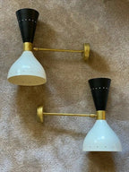 Wall Sconce Diabolo Pair of Modern Italian Wall Lights B&W Wall Fixture Lamps - Retro Handicrafts