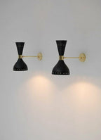 Wall Sconce Diabolo Pair of Modern Italian Wall Lights B&W Wall Fixture Lamps - Retro Handicrafts