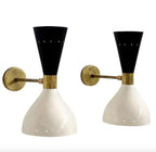 Wall Sconce Diabolo Pair of Modern Italian Wall Lights B&W Wall Fixture Lamps - Retro Handicrafts