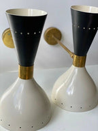 Wall Sconce Diabolo Pair of Modern Italian Wall Lights B&W Wall Fixture Lamps - Retro Handicrafts