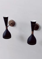 Wall Sconce Diabolo Pair of Modern Italian Wall Lights Sconce Full Black Wall Fixture Lamps - Retro Handicrafts