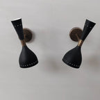 Wall Sconce Diabolo Pair of Modern Italian Wall Lights Sconce Full Black Wall Fixture Lamps - Retro Handicrafts