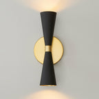 Wall Sconce Italian Cone Mid Century Lamps Lighting Wall Fixture Two Bulb Black - Retro Handicrafts