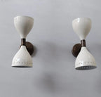 Wall Sconce Light - Fixture 2 Bulb Pair 1950's Mid Century Italian Wall Sconce - Retro Handicrafts
