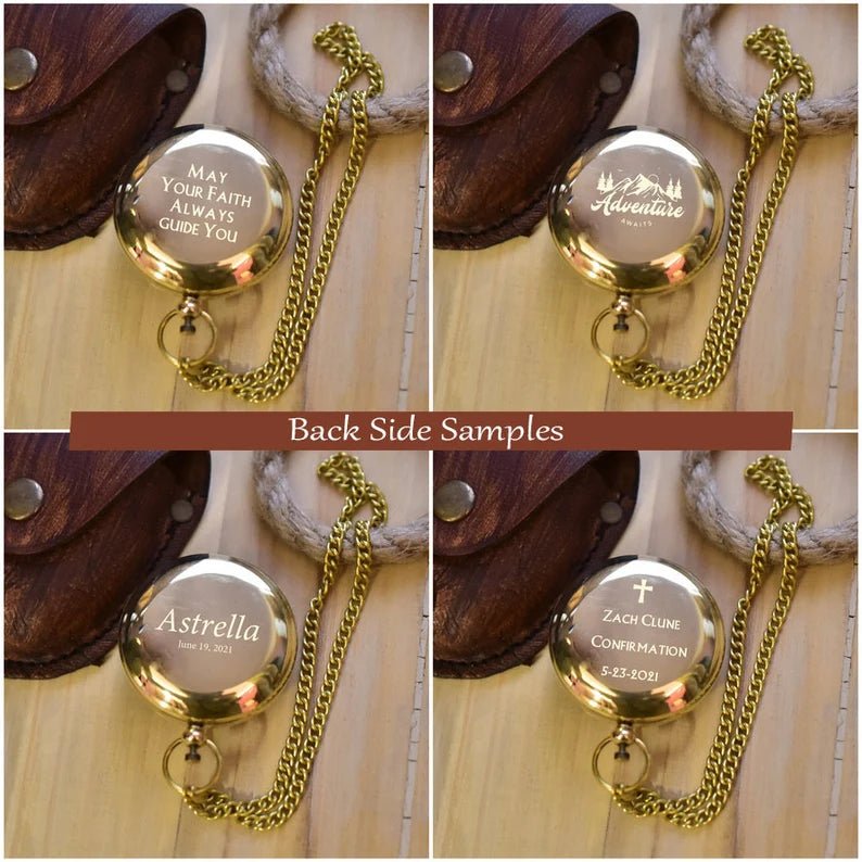 Personalized compass, a perfect wedding or anniversary gift for him and her with custom engraving options.