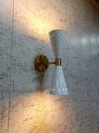 White Wall Sconce Diabolo Modern Italian Wall Lights White Wall Fixture pair - Retro Handicrafts