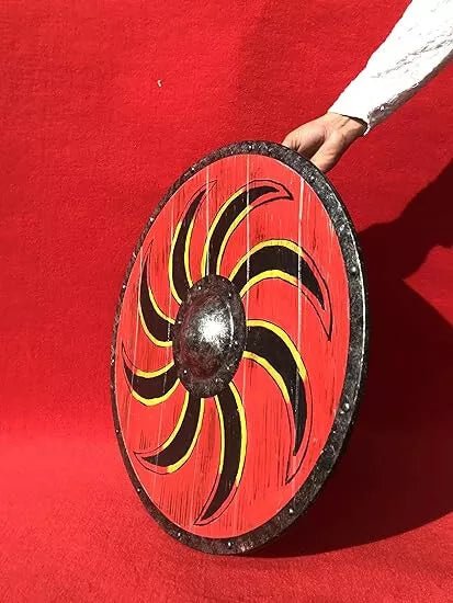 Wooden Medieval Viking Bjorn Lothbrok Battle - Ready Round Shield - Halloween Gift - Retro Handicrafts