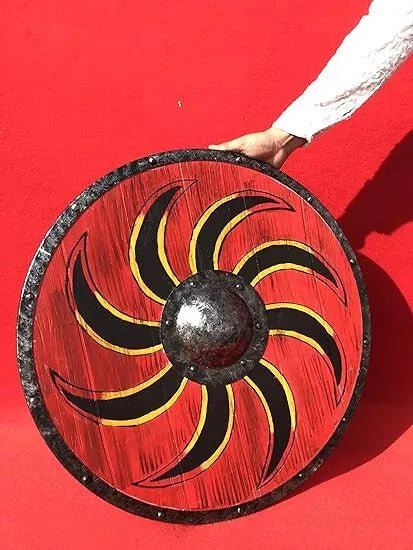 Wooden Medieval Viking Bjorn Lothbrok Battle - Ready Round Shield - Halloween Gift - Retro Handicrafts