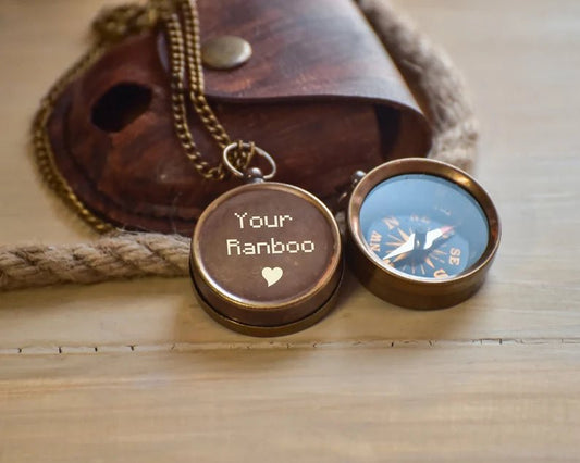 Your Tommy Your Tubbo Compass Necklaces, Personalized Compass Necklace, 2 pcs Engraved Compass Necklace, Working Compass, Small Necklace - Retro Handicrafts