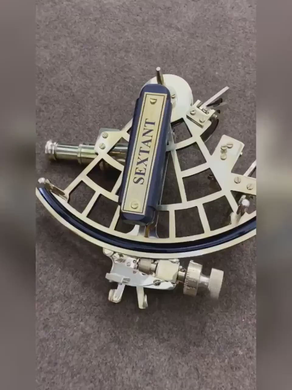 Nautical 9" Solid Brass Working Sextant | Navigational Sextant | Heavy Sextant | Vintage Ship Astrolabe Model Sextant handmade Gift