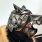 18GA Steel Medieval Great Wolf Helmet Medieval Viking Wolf Helmet Blackened Helmet