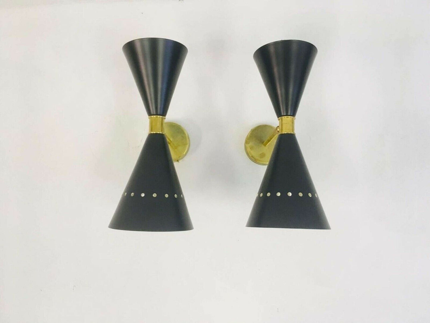 Mid Century style Italian diabolo wall lights Italian Stilnovo Black Lamps Light