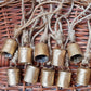 4cm Small Vintage Rustic Lucky Tin Metal Cow Bells Handmade Christmas Décor Bells on Jute Rope (10, Cylinder)