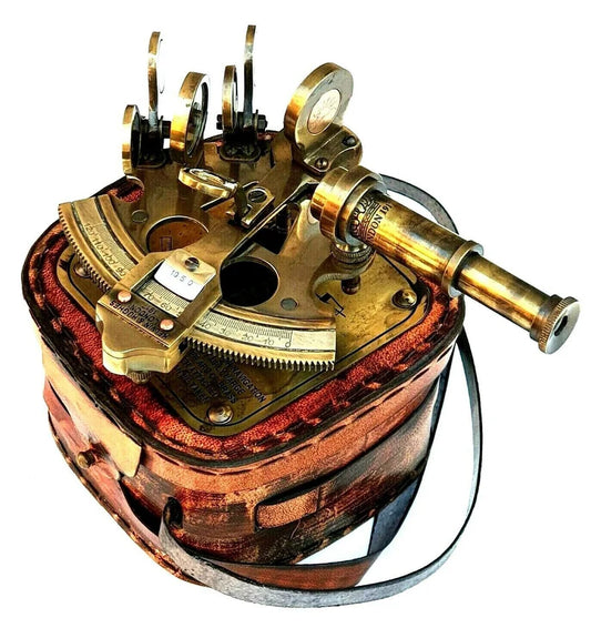 GetUSCart- Brass Nautical - Sextant Brass Navigation Instrument Sextante  Navegacion Marine Sextant in Hardwood Gift Box (4 inches, Shiny Brass)