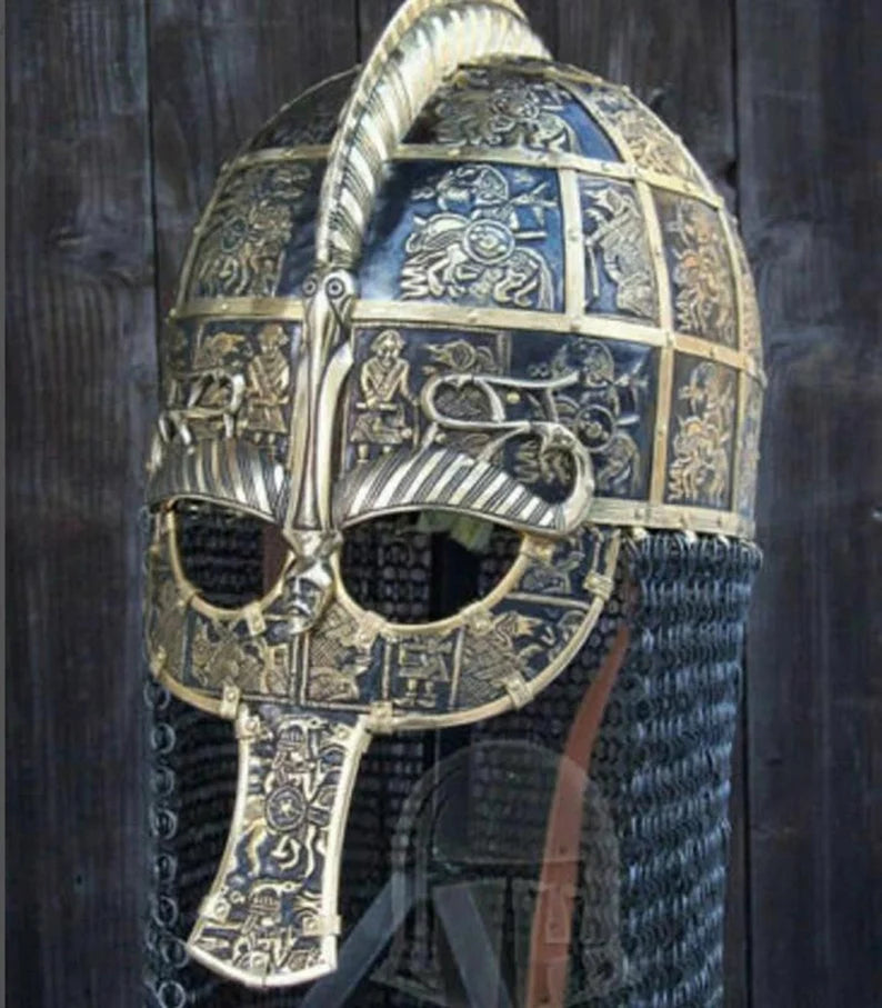 Superior Made 18 Guage Great King Viking Helmet ~ Medieval Brass & Steel ~ Late Roman ~ Gallic Helmet Medieval ~ Roman Helmet ~ Gift