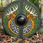 Viking Round carving Shield, 24 Inch Knight Battle Medieval Warrior Ship Armor