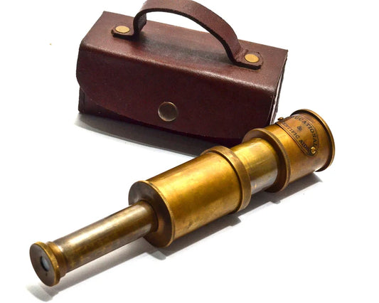 Télescope personnalisé avec étui en cuir - Longue-vue gravée - Cadeau pour vos proches - Cadeau pour garçons d'honneur - Cadeau pour lui - Cadeau d'anniversaire