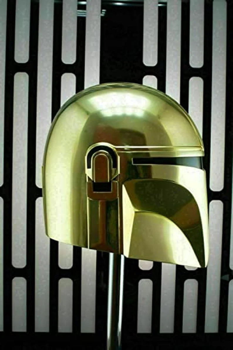 Star Mandalorian Helmet Gold Chrome Boba Fatt Helmet Best Gift