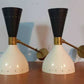 A pair of 1950's style Stilnovo Italian diabolo Wall light Mid Century Wall Lamps-Raw Brass