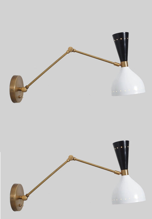 Wall Sconces Italian Adjustable Wall Lamps In Stilnovo Style Wall Light Set of 2