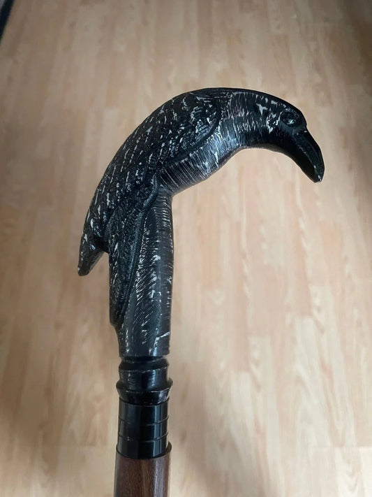 Victorian RAVEN Handcrafted Walking Stick Cane