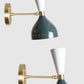 1950's Mid Century Brass Italian Diabolo Wall Sconce Light -Fixture 2 Bulb Pair