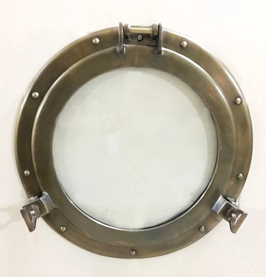 Antique Porthole Mirror: Nautical Maritime Wall Decor - Glass Ship Porthole Gift